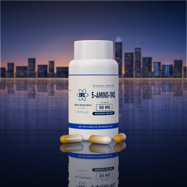 5-Amino-1MQ Capsules 50mg capsule bottle, research compound from Bold Research Labs