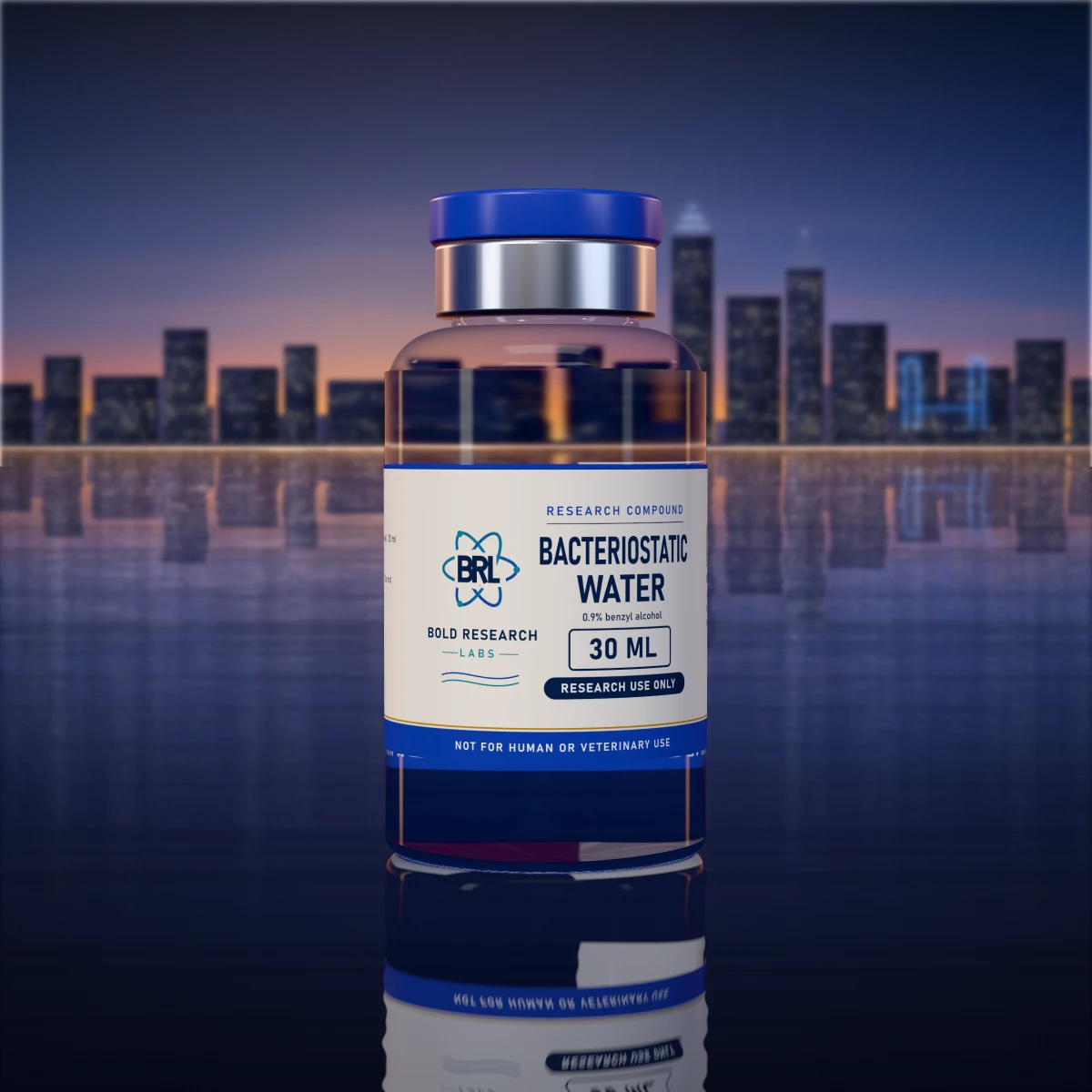 Bacteriostatic Water 30ml vial, lab supply from Bold Research Labs