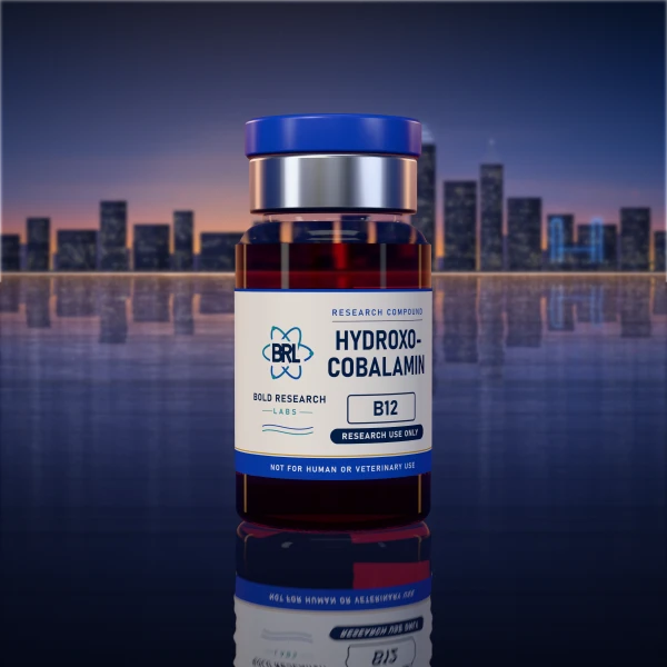 Hydroxocobalamin B12 vial, lab supply from Bold Research Labs