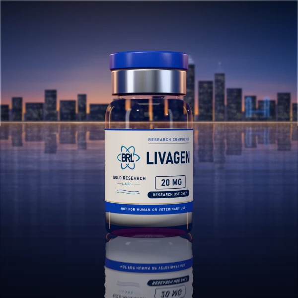 Livagen 20mg vial, research compound from Bold Research Labs